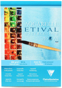 CLF aquarelltömb (A5, 14,8x21 cm, 200 g/m2, 10 lap) etival/ vízfestékhez