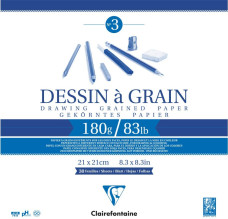 CLF rajzlap (21x21 cm, 180 g, 30 lap) dessin á grain