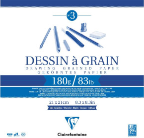 CLF rajzlap (21x21 cm, 180 g, 30 lap) dessin á grain