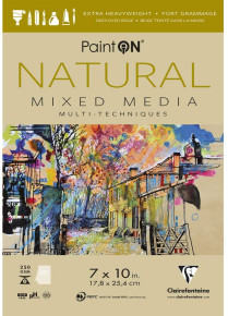 CLF vázlattömb (A5, 14,8x21 cm, 250g, 20lap, bézs) kül.műv.technikához Paint ON Natural