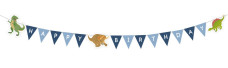 Amscan papírgirland 1,8 m, Happy Birthday, dinós
