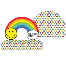 Amscan meghívó borítékkal, 8db, szivárványos, Smileyworld /6