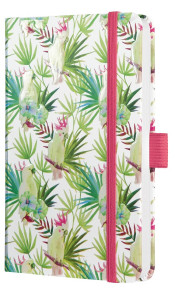 Sigel Jolie notesz  von. 9,5x15 cm, limegreen tropics, zöld pálmamintás, Beauty