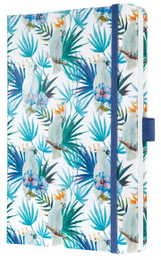 Sigel Jolie notesz  von. 13,5x20,3 cm, indigo tropics, kék pálmamintás, Beauty