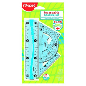 Maped vonalzókészlet (4 részes, 2 szín) flex rules, mini set/ műanyag, hajlítható