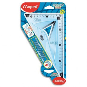 Maped vonalzó (derékszögű, 21cm/60fok, zöld) törhetetlen /25