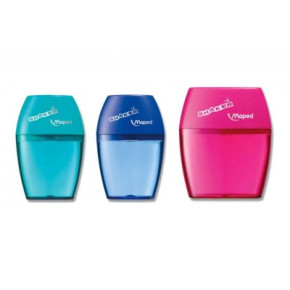 Maped hegyező, 1 lyukú, 3 szín, shaker/műanyag tartályos (25db/dp)