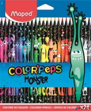 Maped színes ceruza (24 db/doboz) color peps, háromszögletű, Monster, szörnymintás /24
