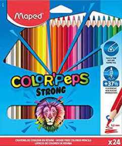 Maped színes ceruza (24 db/doboz) color peps, háromszögletű, Strong /24