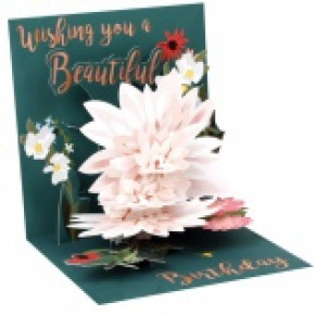 Popshots képeslap, négyzet, virágos, Happy Birthday