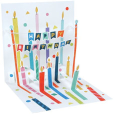 Popshots képeslap, négyzet, gyertyák, Happy Birthday