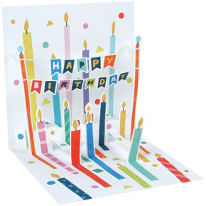 Popshots képeslap, négyzet, gyertyák, Happy Birthday
