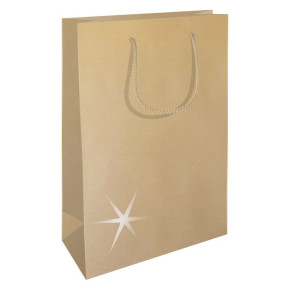 RC ajándéktasak, A4 álló (24x9x35 cm) barna, fényes