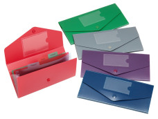 Snopake irattartó utazáshoz, boríték alakú, 3-részes, több-féle szín PP /5