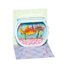 Popshots képeslap, mini, születésnapi, Goldfish/Aranyhal