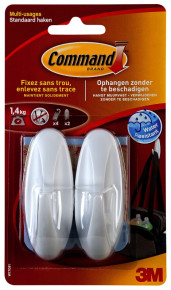 3M Command öntapadó akasztó, vízálló, 2db, fehér, 7100099296 /6