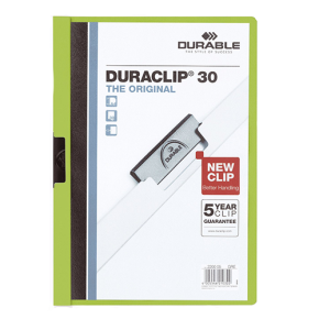 DURABLE Duraclip clip-mappa zöld, 30 lapig /25