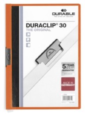 DURABLE Duraclip clip-mappa narancs, 30 lapig