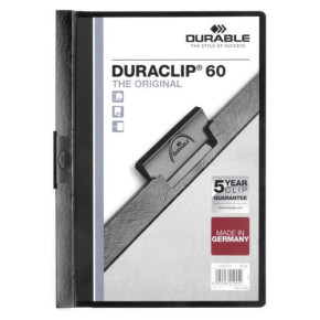 DURABLE Duraclip clip-mappa fekete, 60 lapig