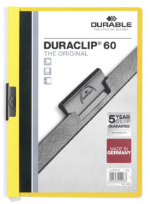 DURABLE Duraclip clip-mappa sárga, 60 lapig