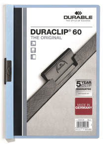 DURABLE Duraclip clip-mappa kék, 60 lapig