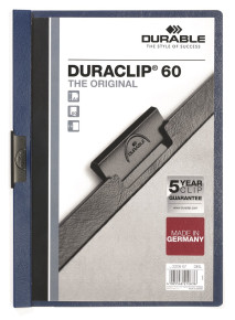 DURABLE Duraclip clip-mappa sötétkék, 60 lapig