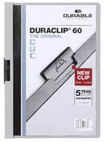 DURABLE Duraclip clip-mappa szürke, 60 lapig