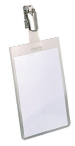 DURABLE névkitűző (90x60 mm) forgatható fémcsipesszel álló /25