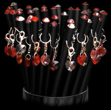 Zötzl Swarovsky kristályos ceruza, szíves charmos /30