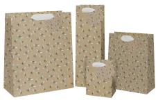 BSB Glick ajándéktasak (31,5x26x13,5 cm) kraft, méhecskés