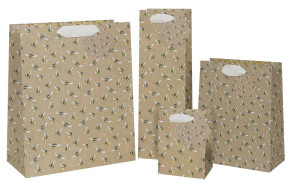 BSB Glick ajándéktasak (31,5x26x13,5 cm) kraft, méhecskés