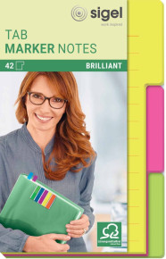 Sigel jelölőcímke (9,8x14,8 cm) 3-féle neonszín, 42db/csomag