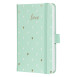 Sigel Jolie notesz  von. 9,5x15 cm, mint love, mentazöld, szívecskés, Beauty