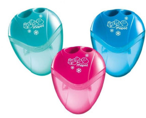 Maped hegyező, 2 lyukú, i-glood/műanyag tartályos, 3-színben (30db/doboz)