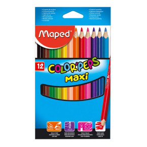 Maped színes ceruza (12 db/doboz) color peps MAXI/ háromszögletű