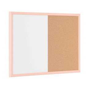 Bi-Office parafatábla+mágnestábla, 60x40 cm, lazacszínű kerettel