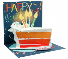 Popshots képeslap, négyzet, torta gyertyákkal, Happy Birthday