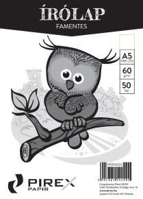 PIREX írólap A/5, 50 lap, 60g, famentes / 10
