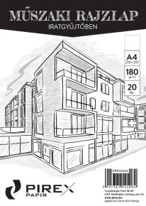 PIREX műszaki rajzlap A/4, 20 lap / 10