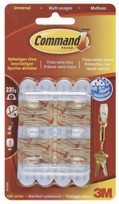 3M Command öntapadó akasztó, vízálló, 6db, átlátszó, 7100099316 /12